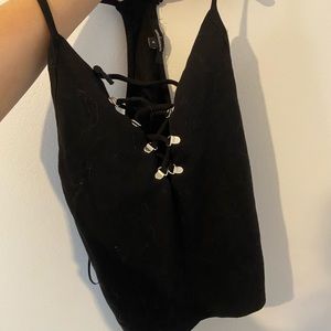 Black cropped tank top